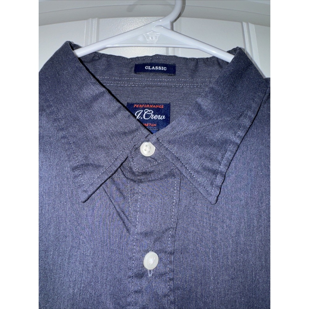 J Crew Shirt Men's Large Solid Gray Performance Classic Fit Stretch